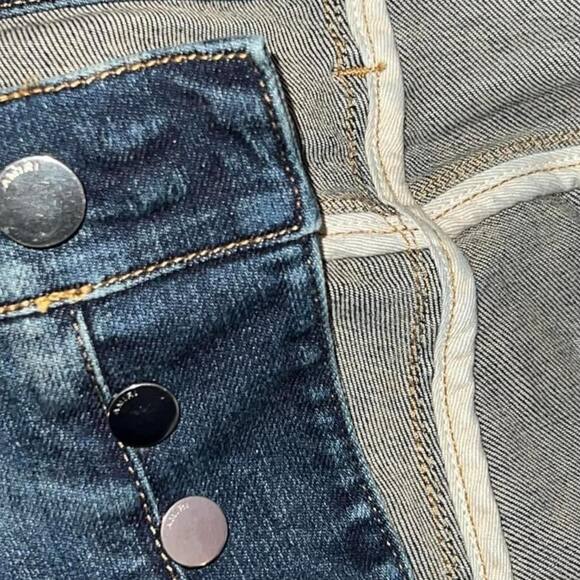 Amiri Blue Denim Shotgun Distressed Skinny Jeans Size 32 - Picture 7 of 9